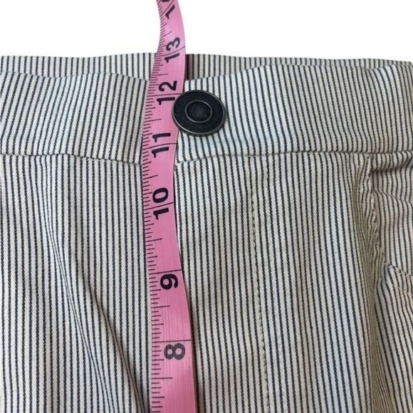 Free People Florence Crop Flare Railroad Stripe Pants Blue White Size Medium - Picture 12 of 14